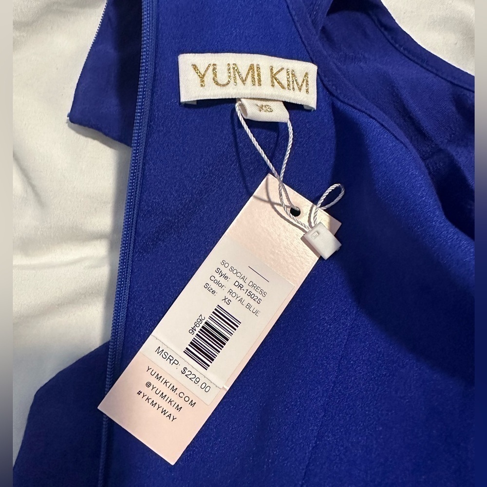 YUMI KIM NEW So Social Tulip-Hem Racerback Midi Dress Ink Size XS - Picture 8 of 9